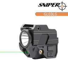 Load image into Gallery viewer, Sniper GL03 Green Dot Sight &amp; 200LM LED Flashlight 20mm Rail with USB Rechargeable Battery
